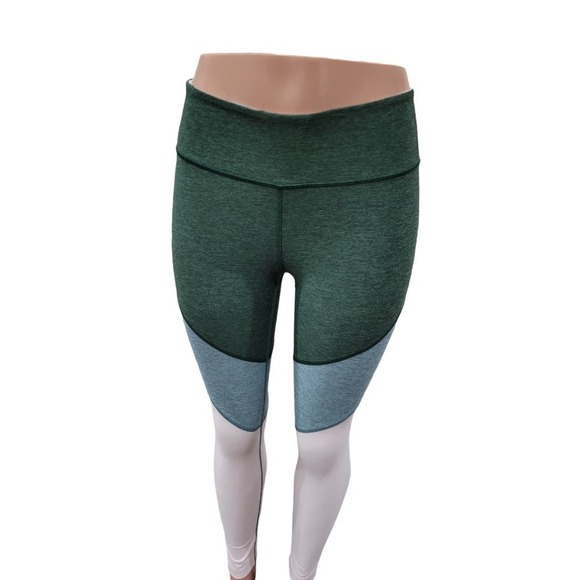 NEW Outdoor Voices Spring 7/8 Leggings Green Pink Size S Color Block Athletic - Picture 3 of 14